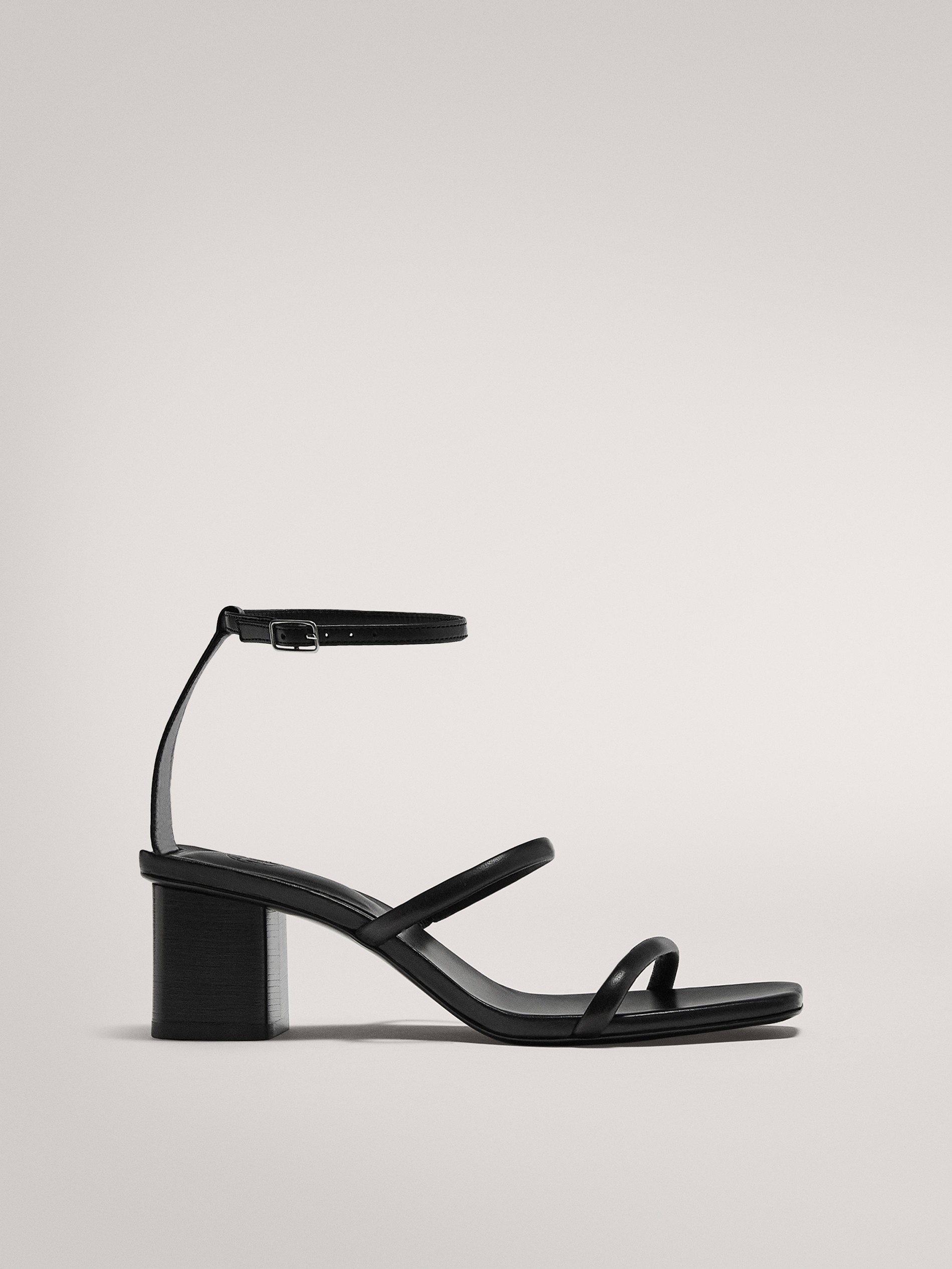 black double strap heels