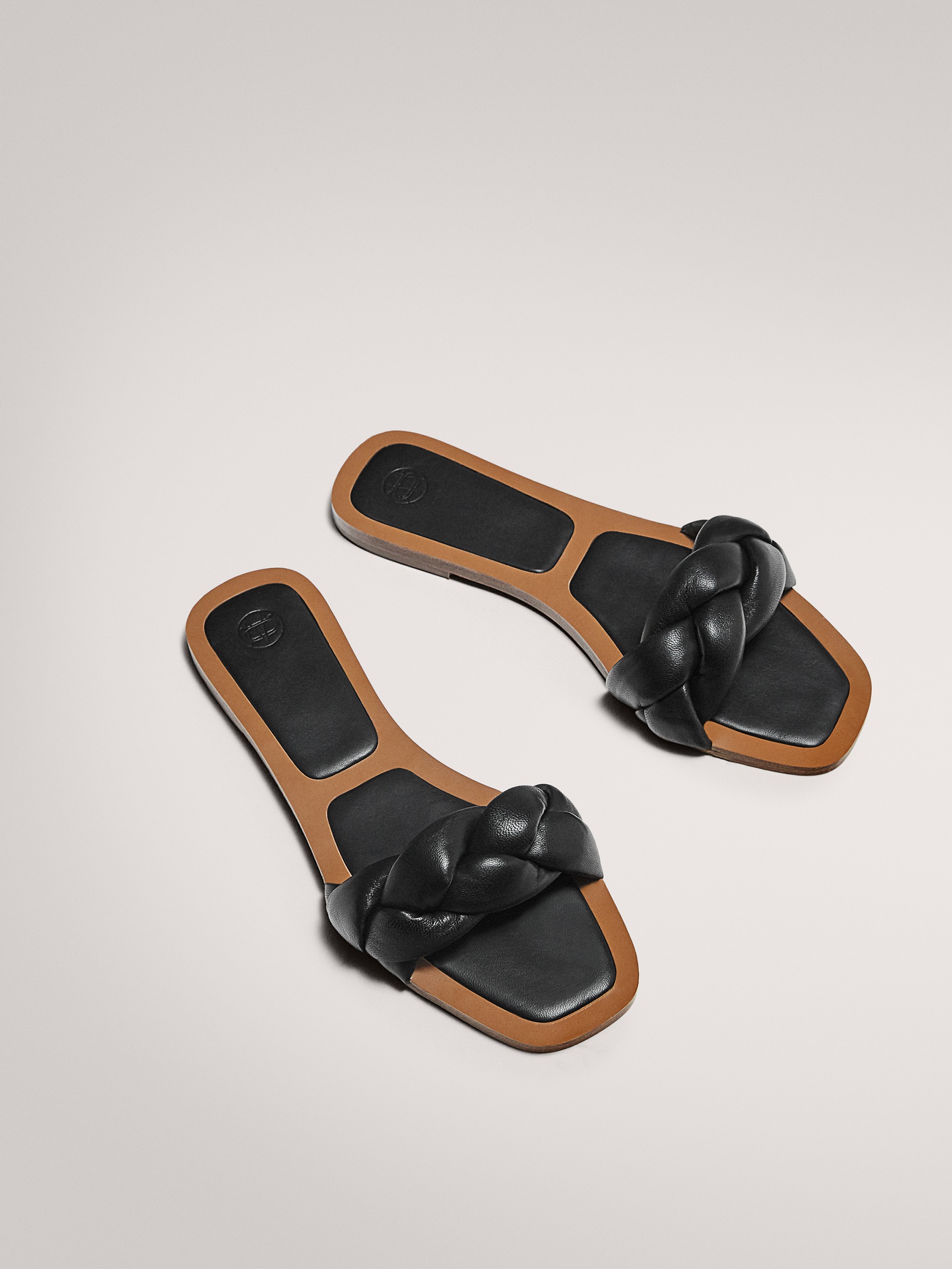 black braided sandals