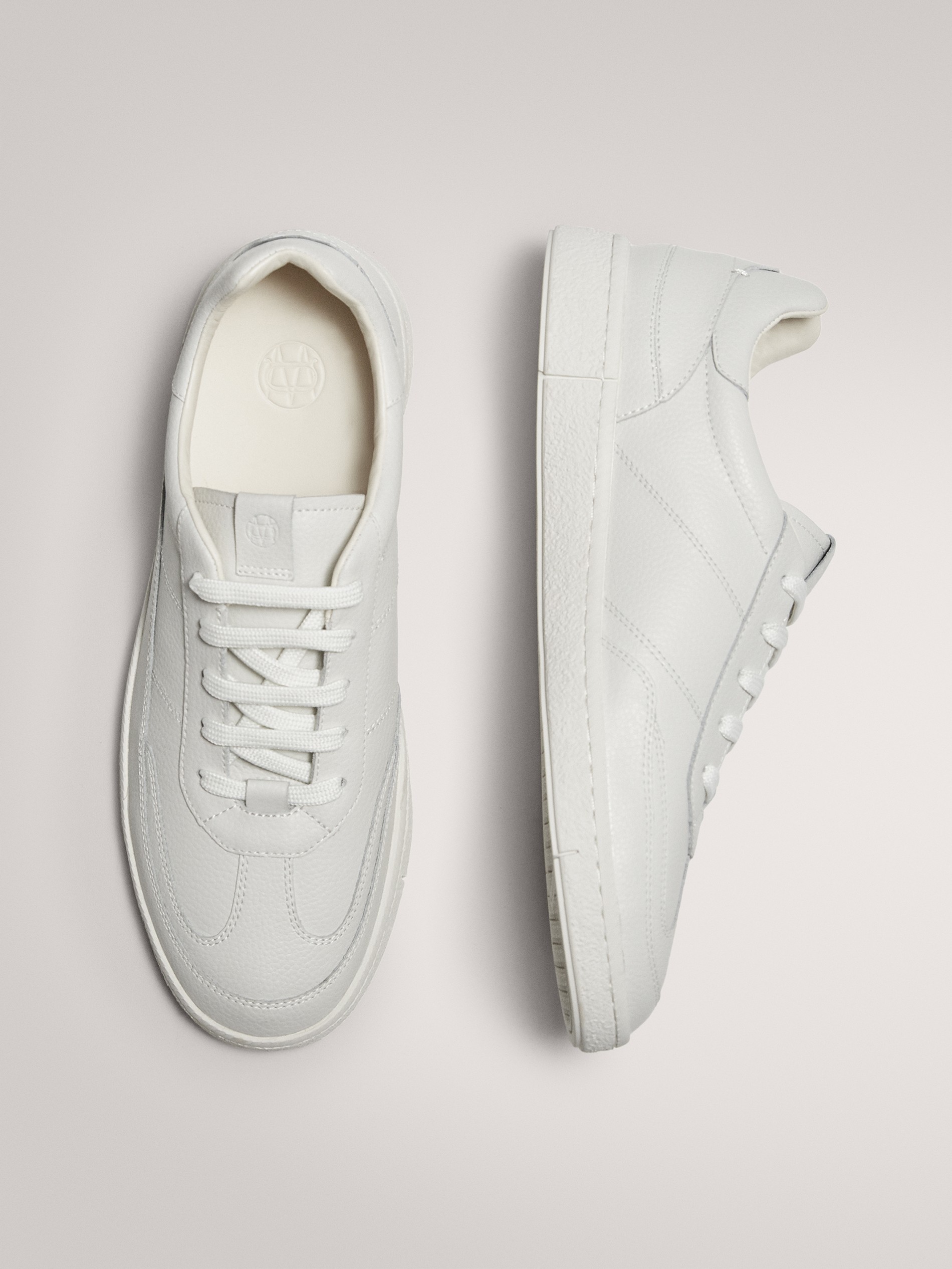 massimo dutti white leather trainers