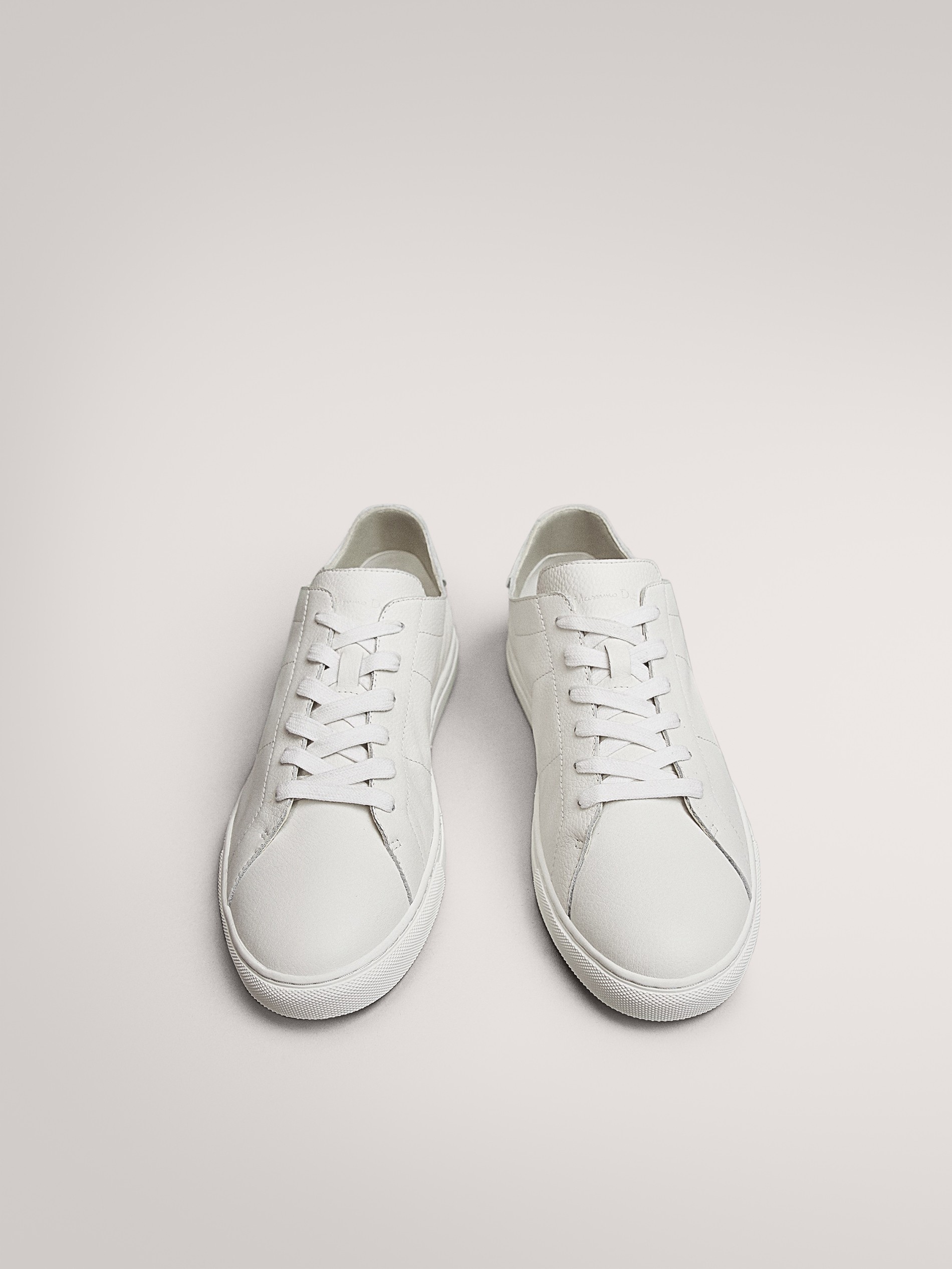 WHITE SOFT LEATHER TRAINERS - null 
