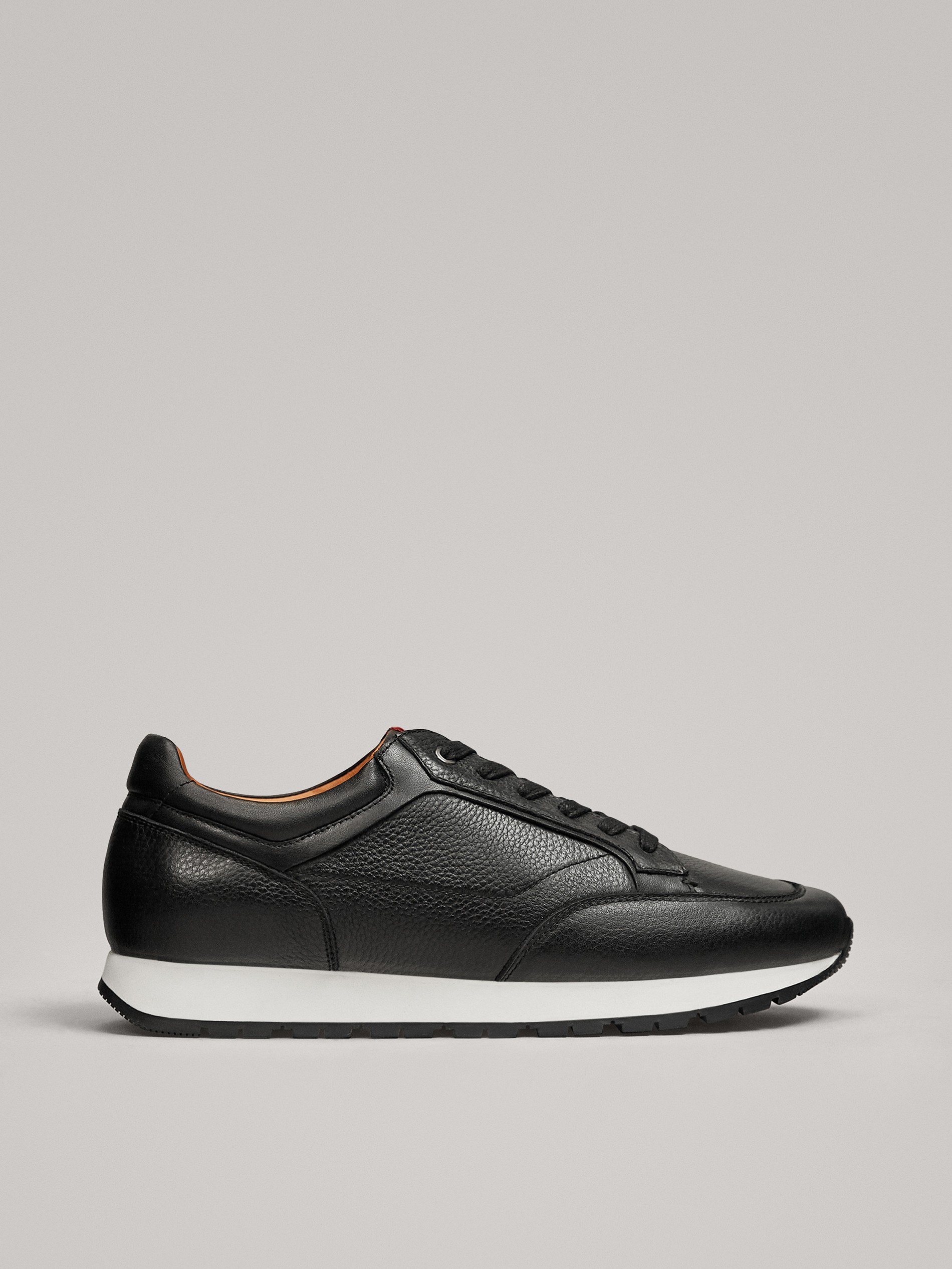 black leather trainers womens