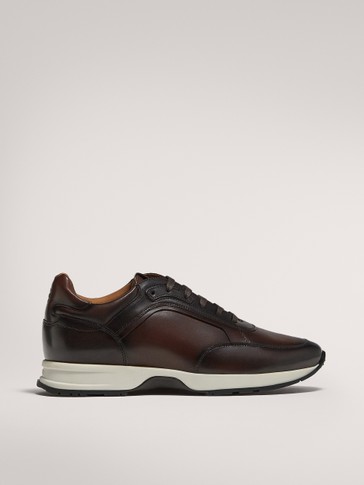 BRUSHED BROWN TRAINERS