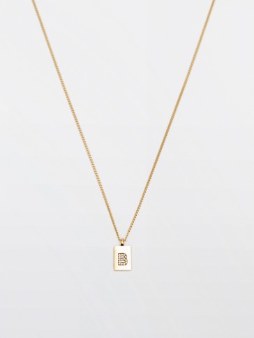 Gold-plated letter b necklace