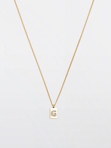 Gold-plated letter g necklace