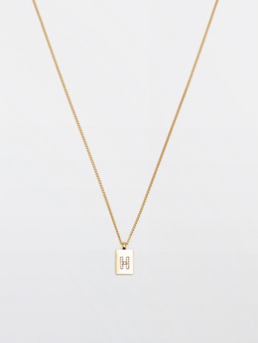 Gold-plated letter H necklace