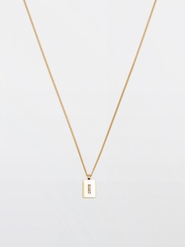 Gold-plated letter i necklace