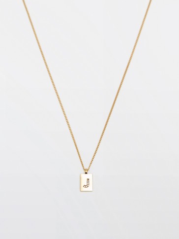 Gold-plated letter J necklace