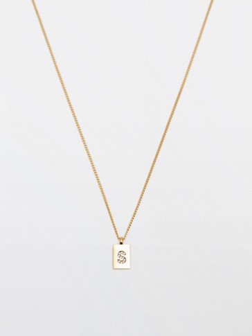Gold-plated letter S necklace