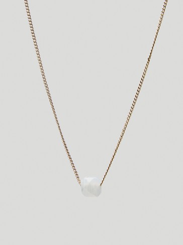 Gold-plated April stone necklace