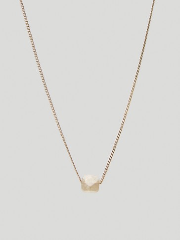 Gold-plated June stone necklace