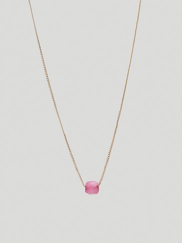 Gold-plated July stone necklace