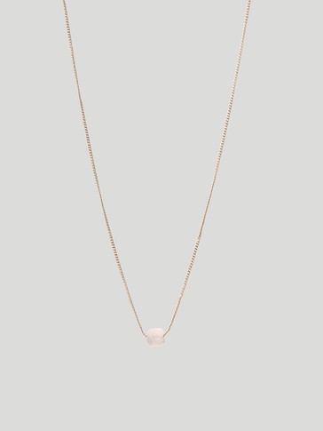Gold-plated October stone necklace