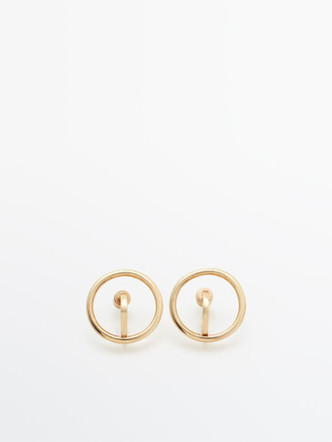 Gold-plated open hoop earrings