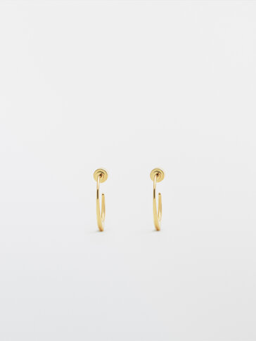 Gold-plated small half-moon earrings