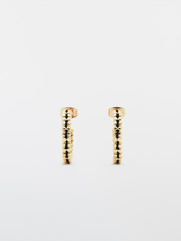 Gold-plated thread earrings