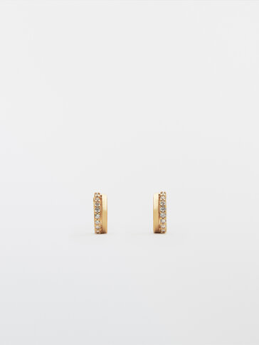 Small textured gold-plated hoop earrings