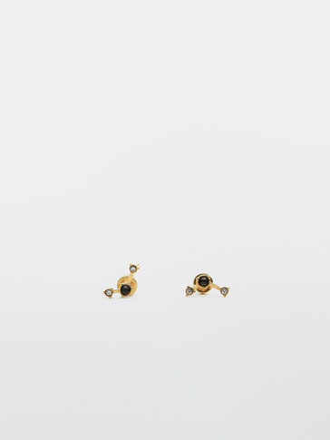 Waterproof gold-plated earrings