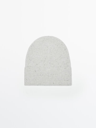 Ribbed wool and cashmere beanie