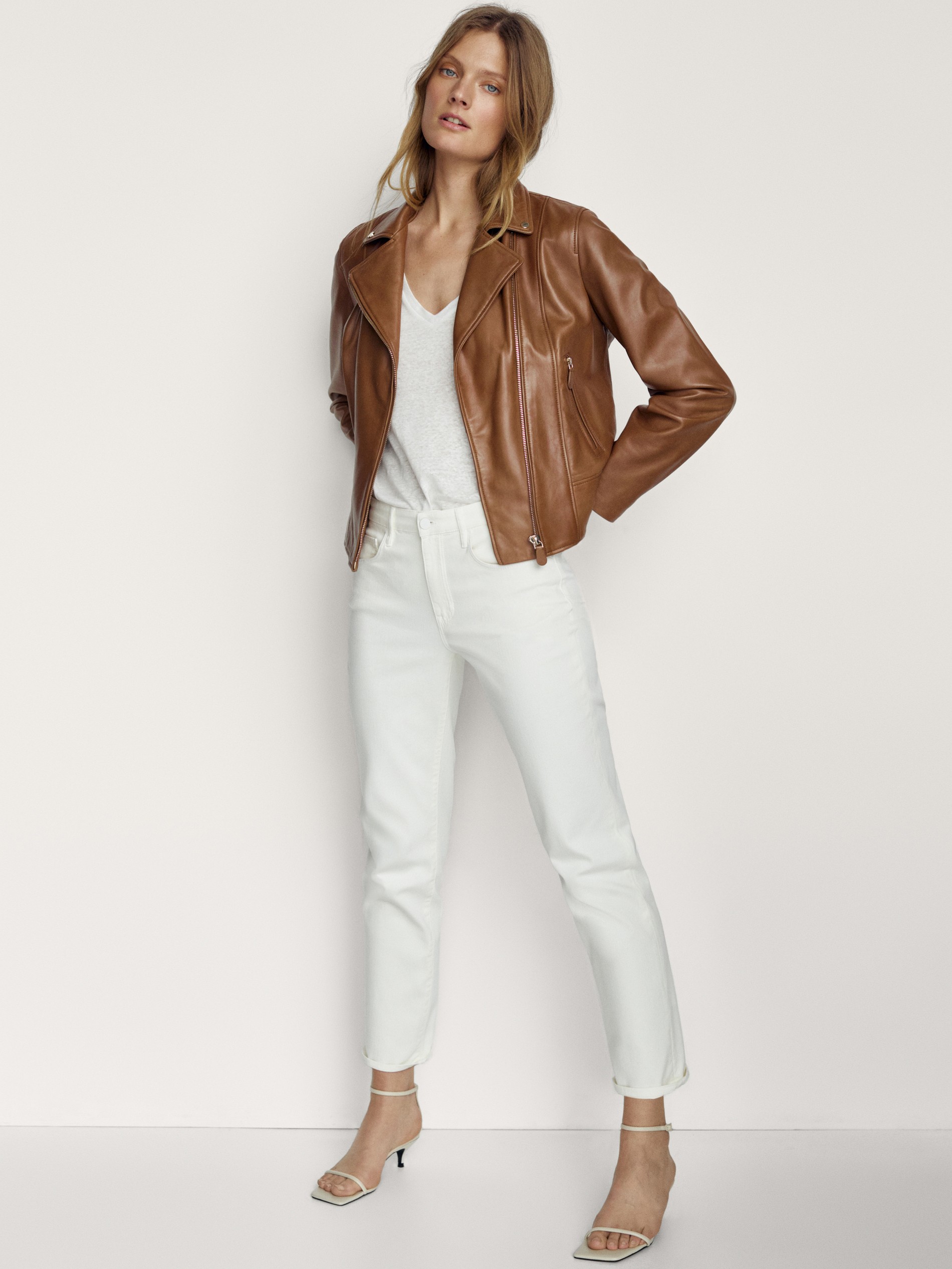 massimo dutti leather blazer