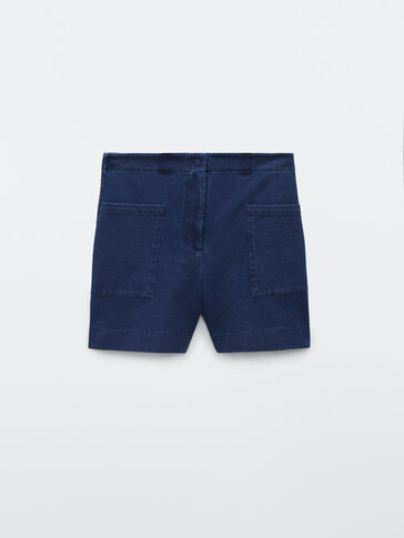 Denim Bermuda shorts with side pockets