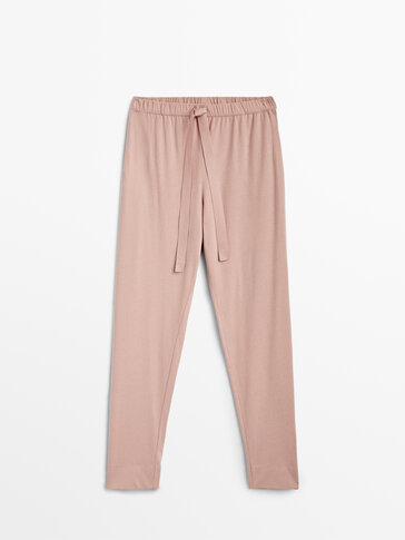 Long cotton pyjama trousers