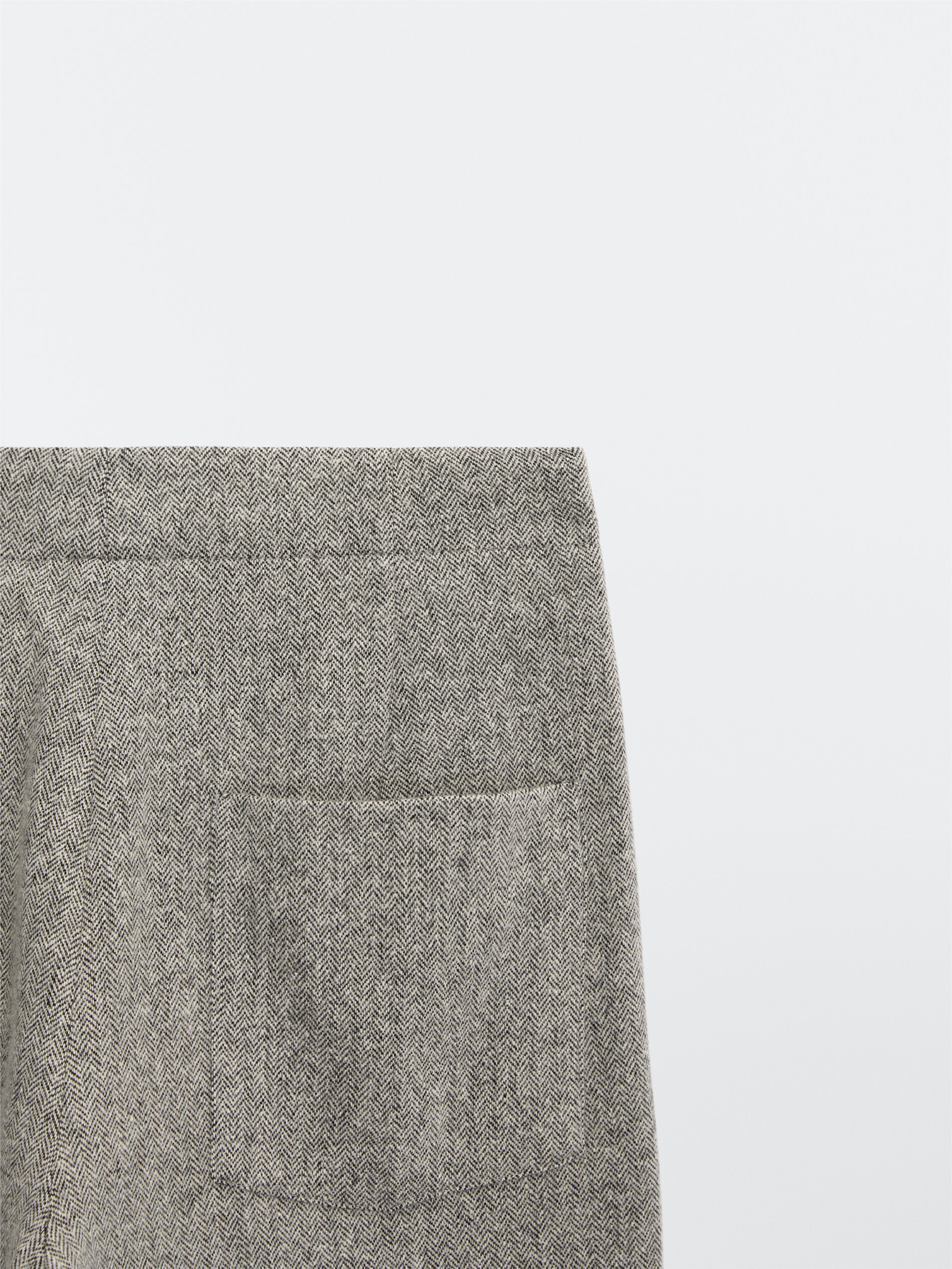 Straight-fit herringbone trousers 