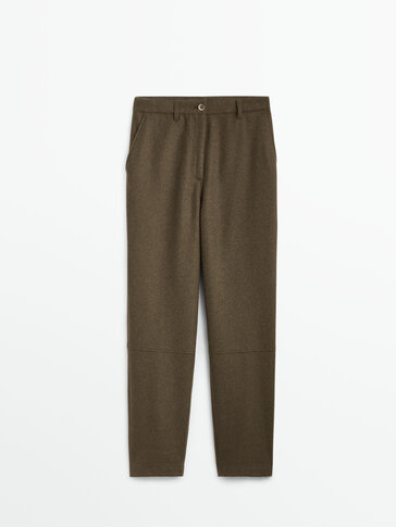 Wool trousers with seam detail