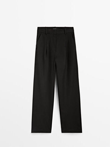Straight fit darted trousers