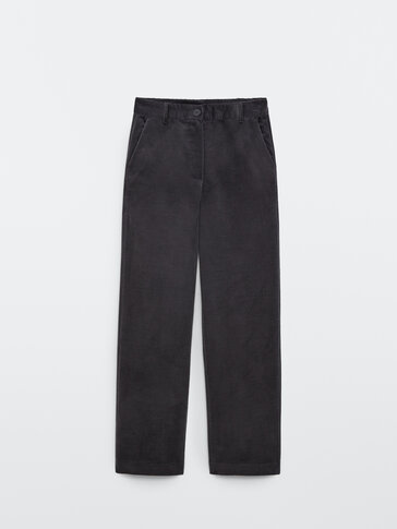 Wide-leg corduroy trousers