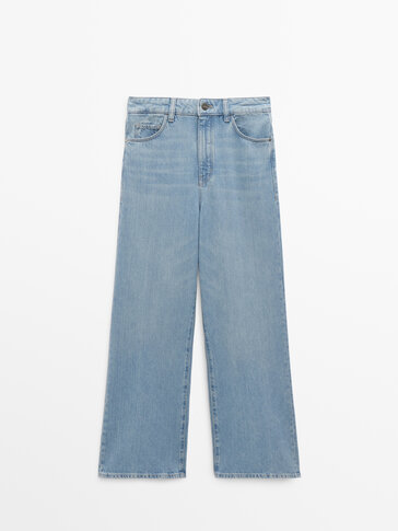 Cropped-Jeans mit weitem Bein