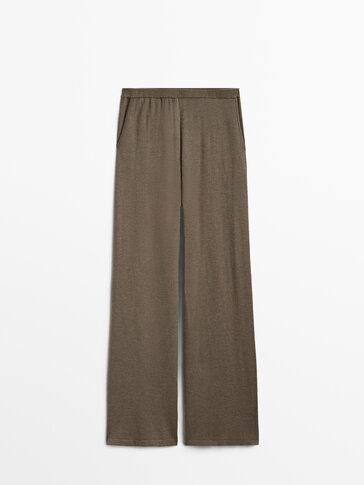 Flowing knit trousers