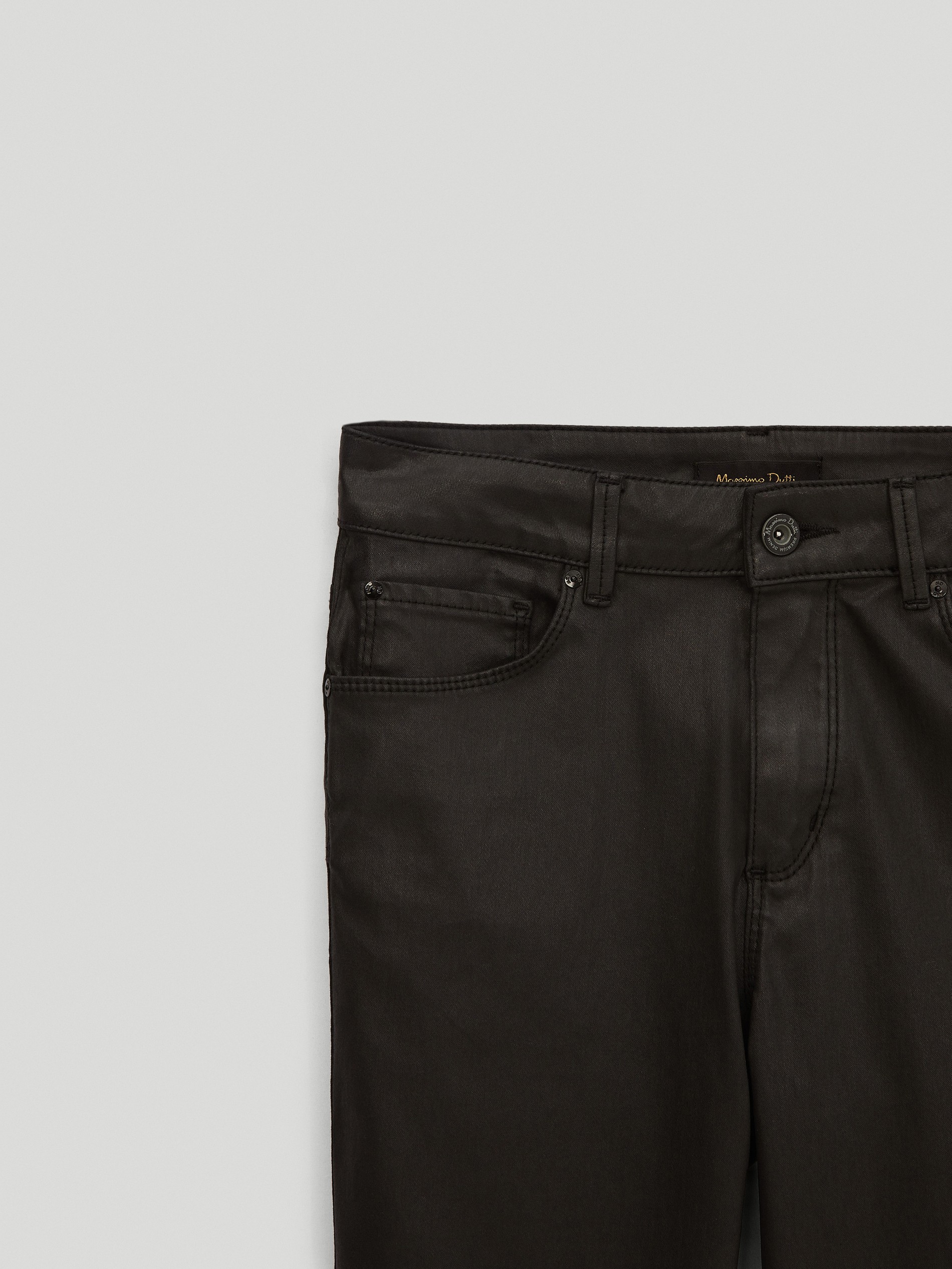 Massimo Dutti - Pantalón engomado mid rise skinny fit