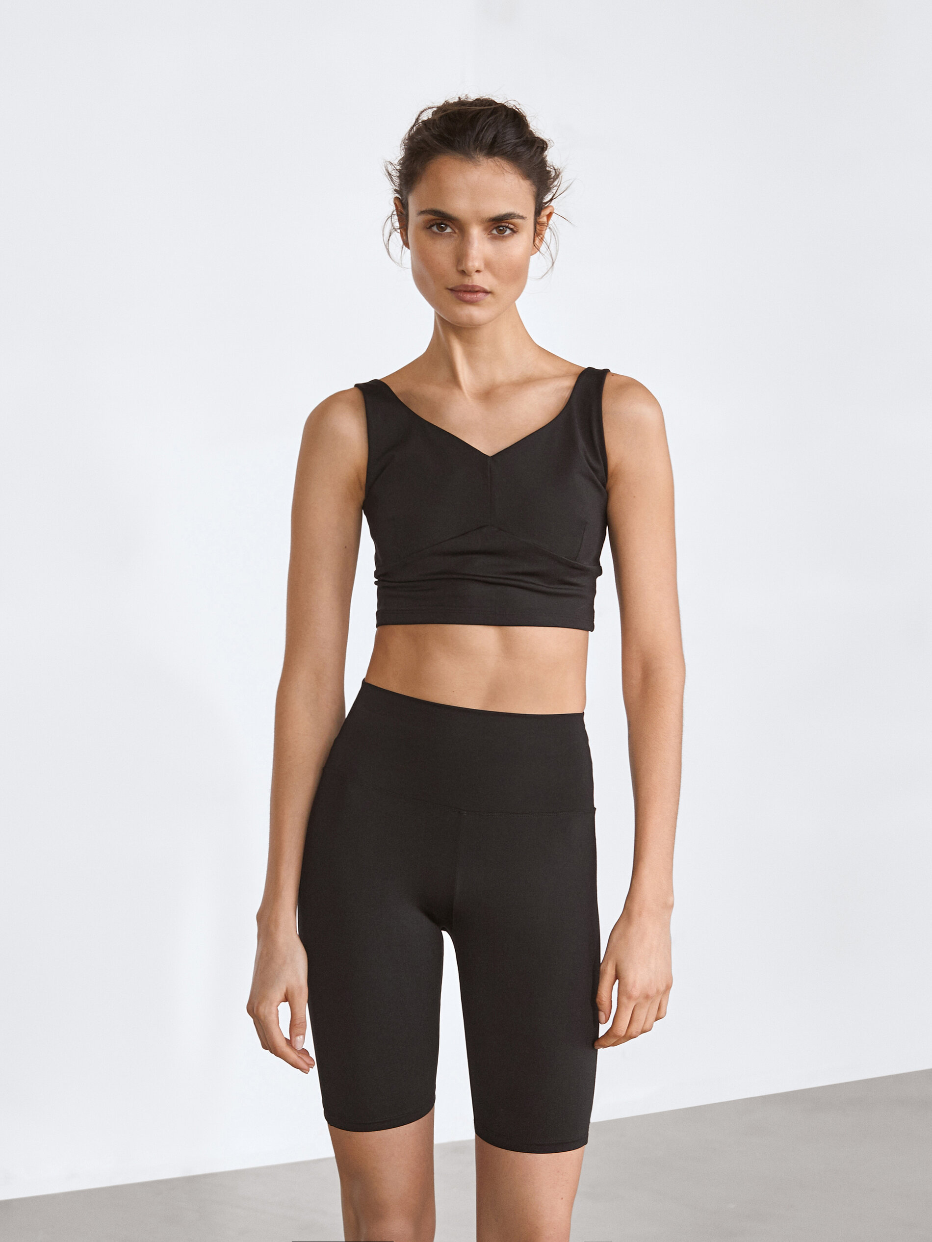 black crop cycling shorts