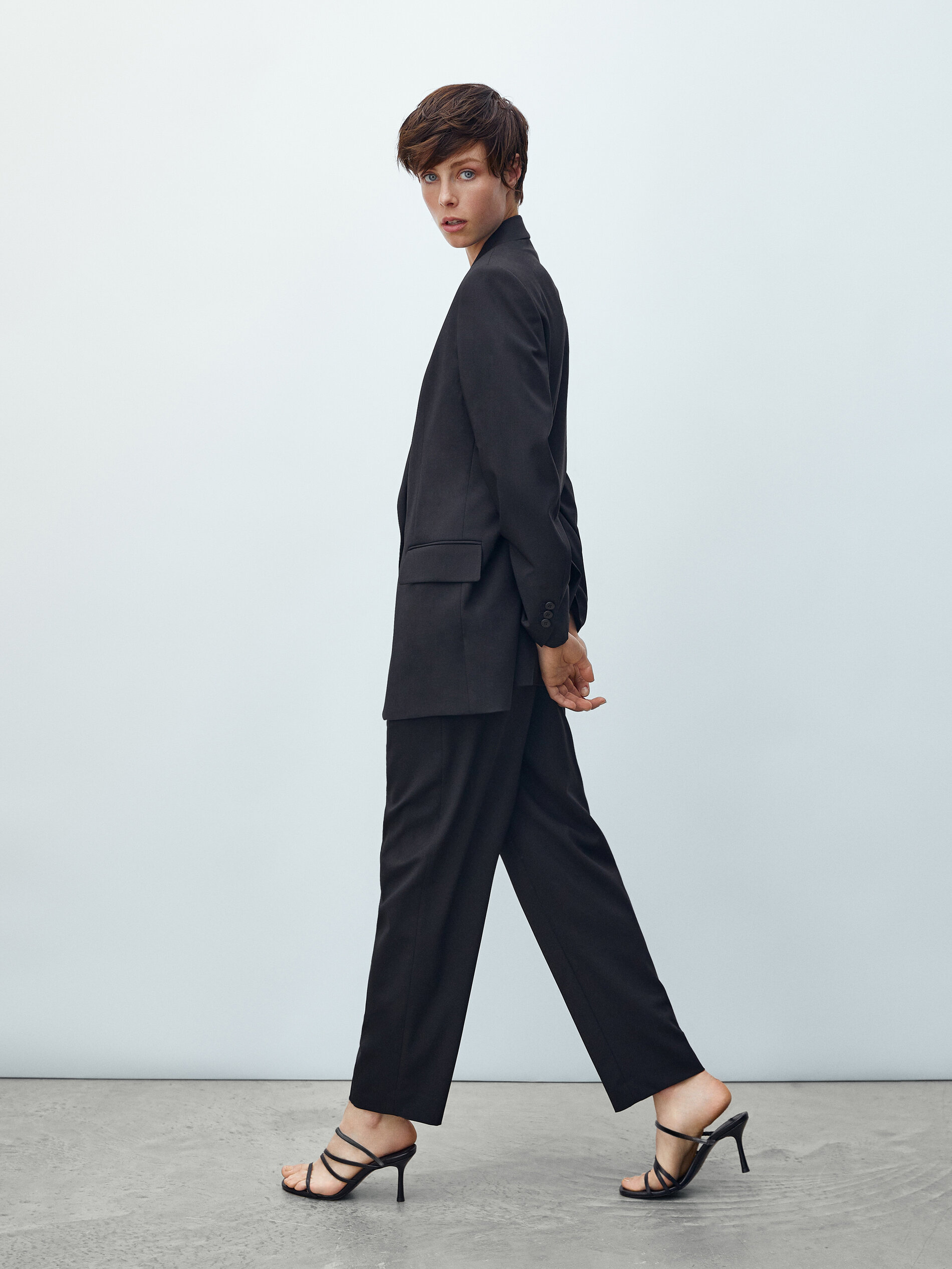 Massimo Dutti - Pantalón negro lana