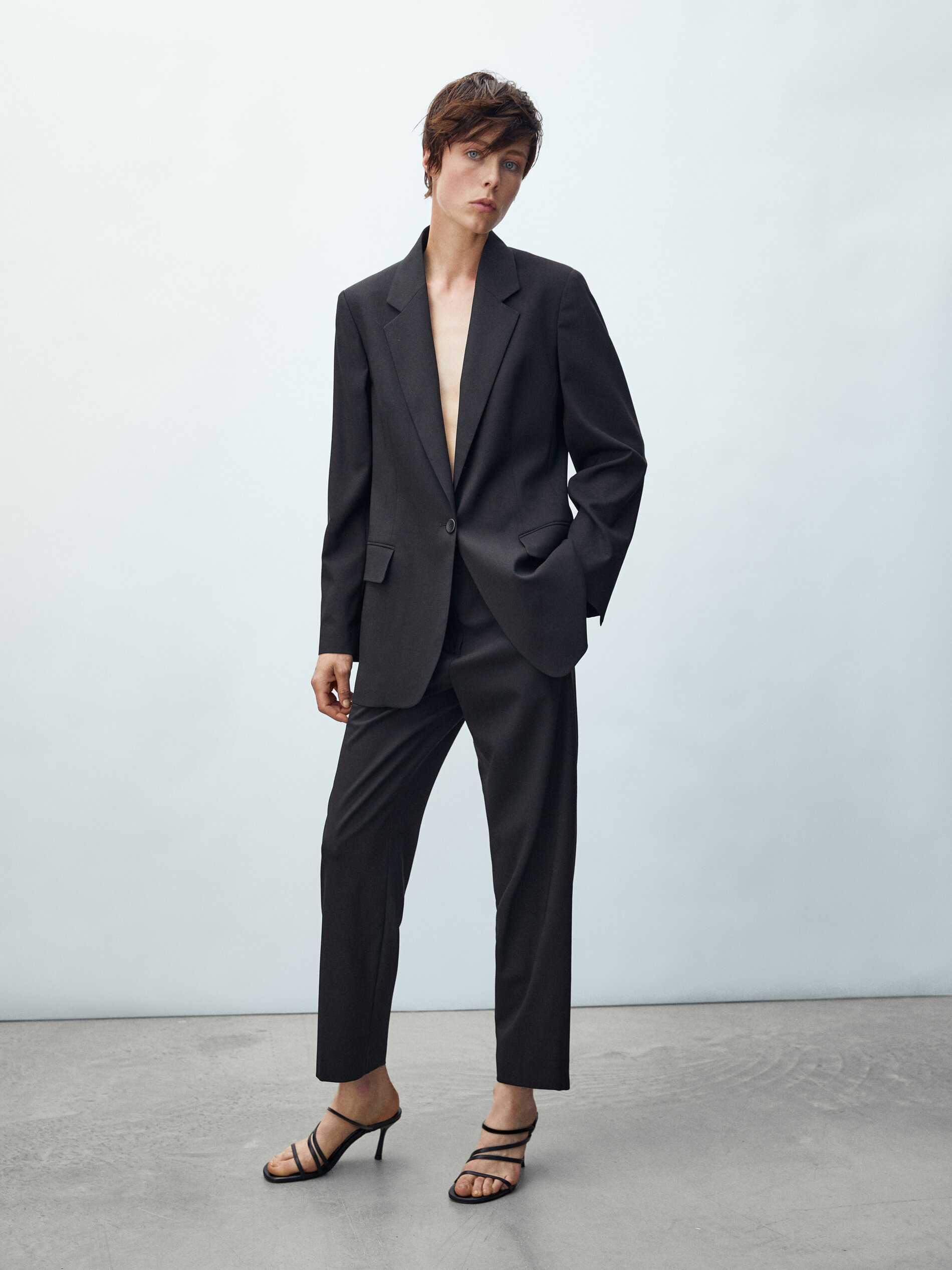 Massimo Dutti - Pantalón negro lana