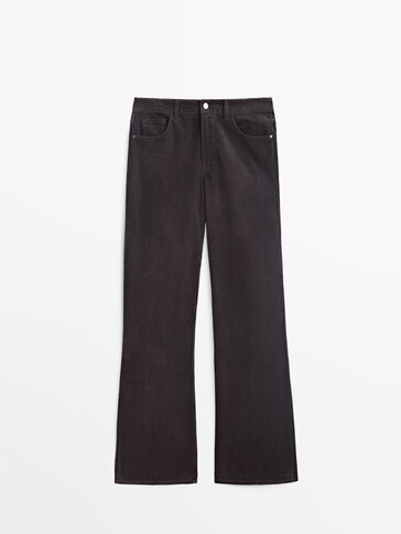 High waist corduroy bootcut trousers