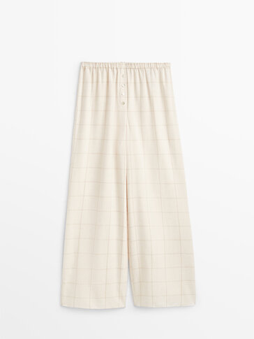 Pantaloni pigiama lunghi a quadri in cotone