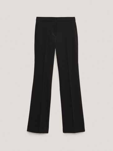 Crepe flare trousers