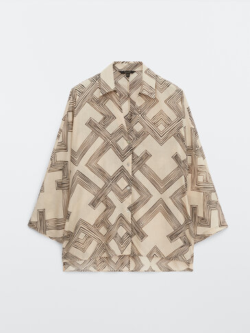 Ramie cotton geometric shirt
