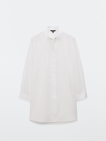 100% cotton poplin oversize blouse