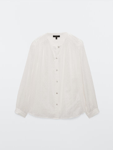 Plumetis cotton blouse