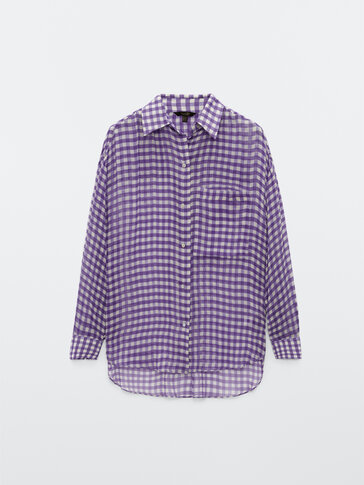 Gingham shirt with pocket