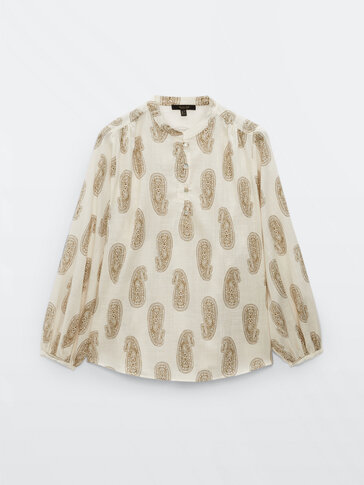 Bluse aus Baumwolle mit Paisleyprint