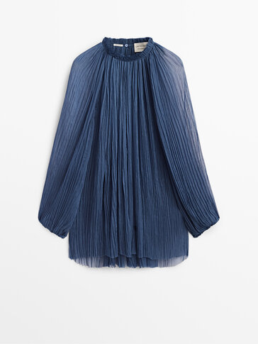 100% pleated silk shirt Limited Edition