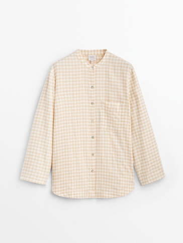 Pyjama-Bluse aus Baumwolle mit Vichykaros