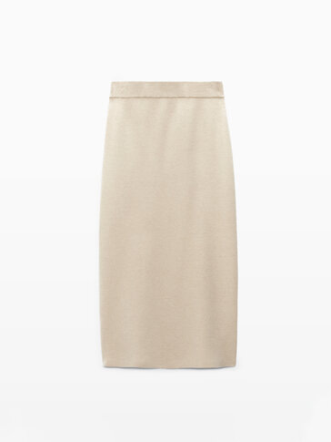khaki business skirt