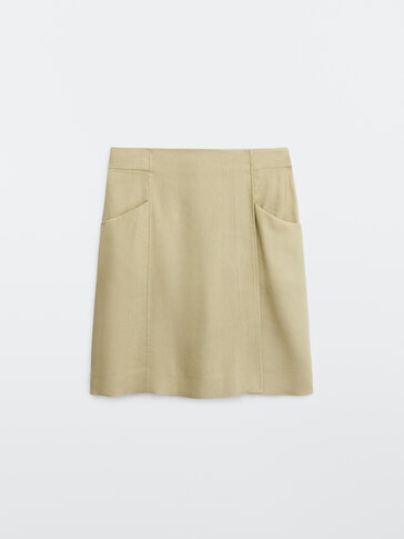 Linen mini wrap skirt