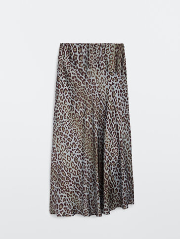 Long animal print skirt
