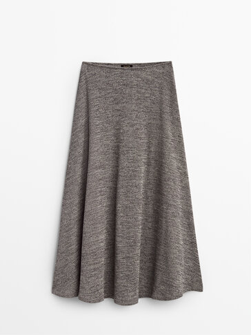 Twisted knit cotton skirt