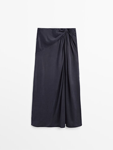 Cupro skirt with knot detail